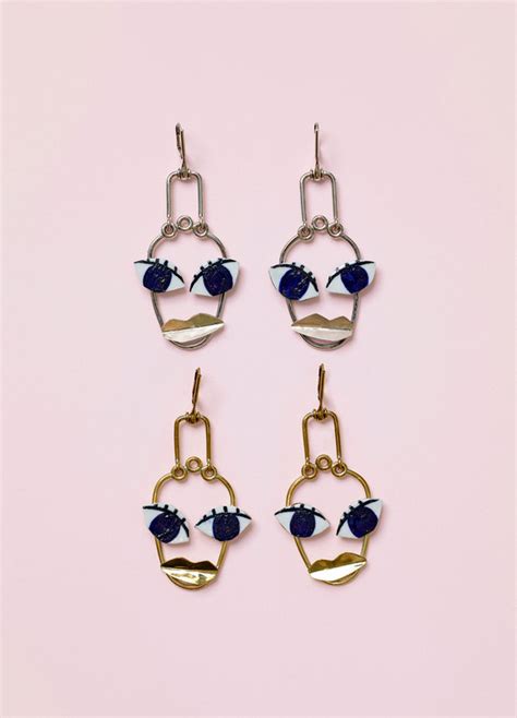 celine patchwork face earrings price|authentic celine earrings.